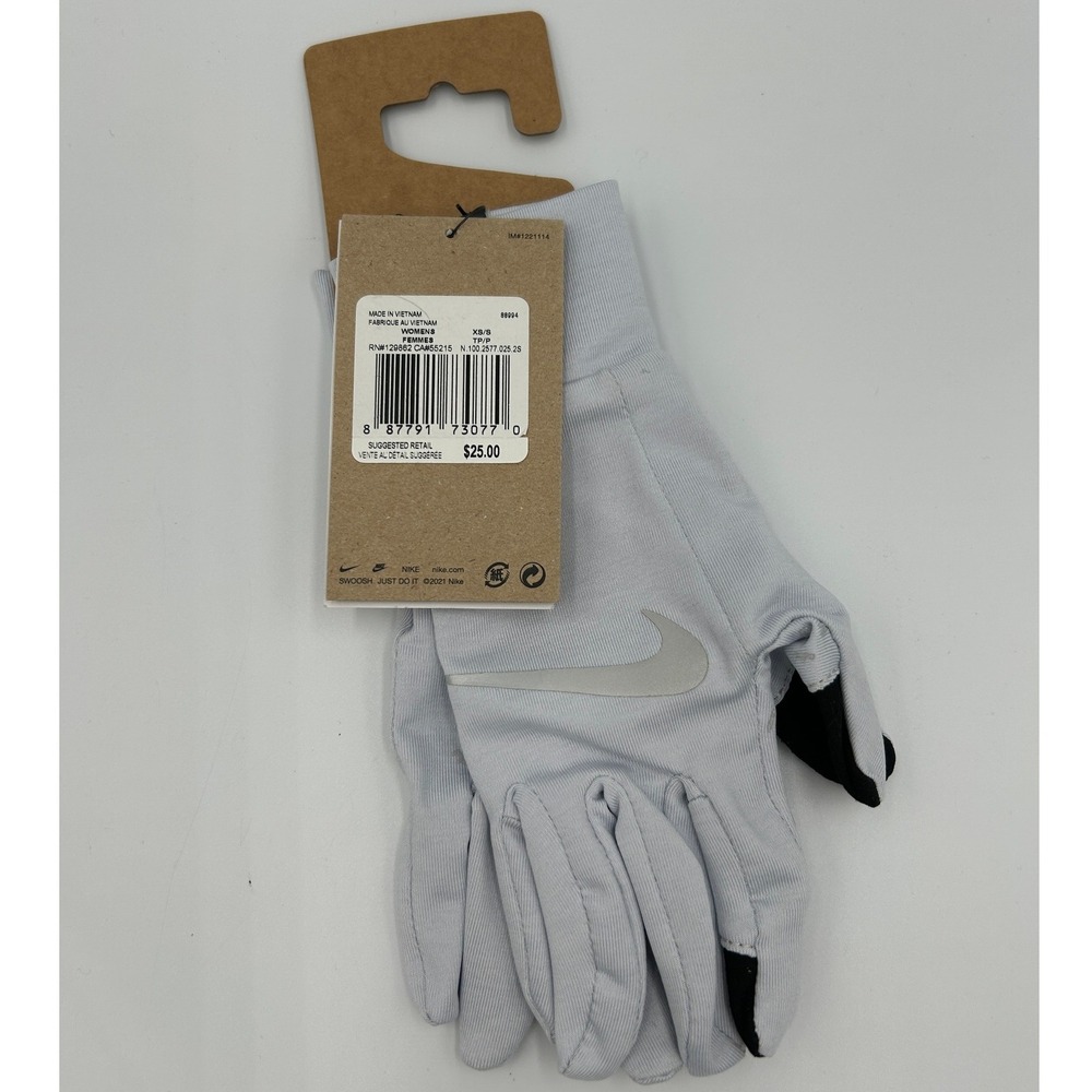 Nike Dri-FIT Fleece Running Gloves Womens XS/S Light Blue NWT Touchscreen - Picture 2 of 5